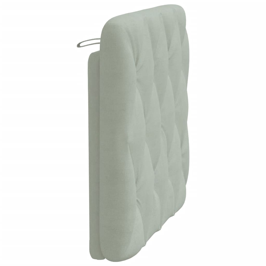 Világosszürke bársony fejtámla párna 80 cm 6