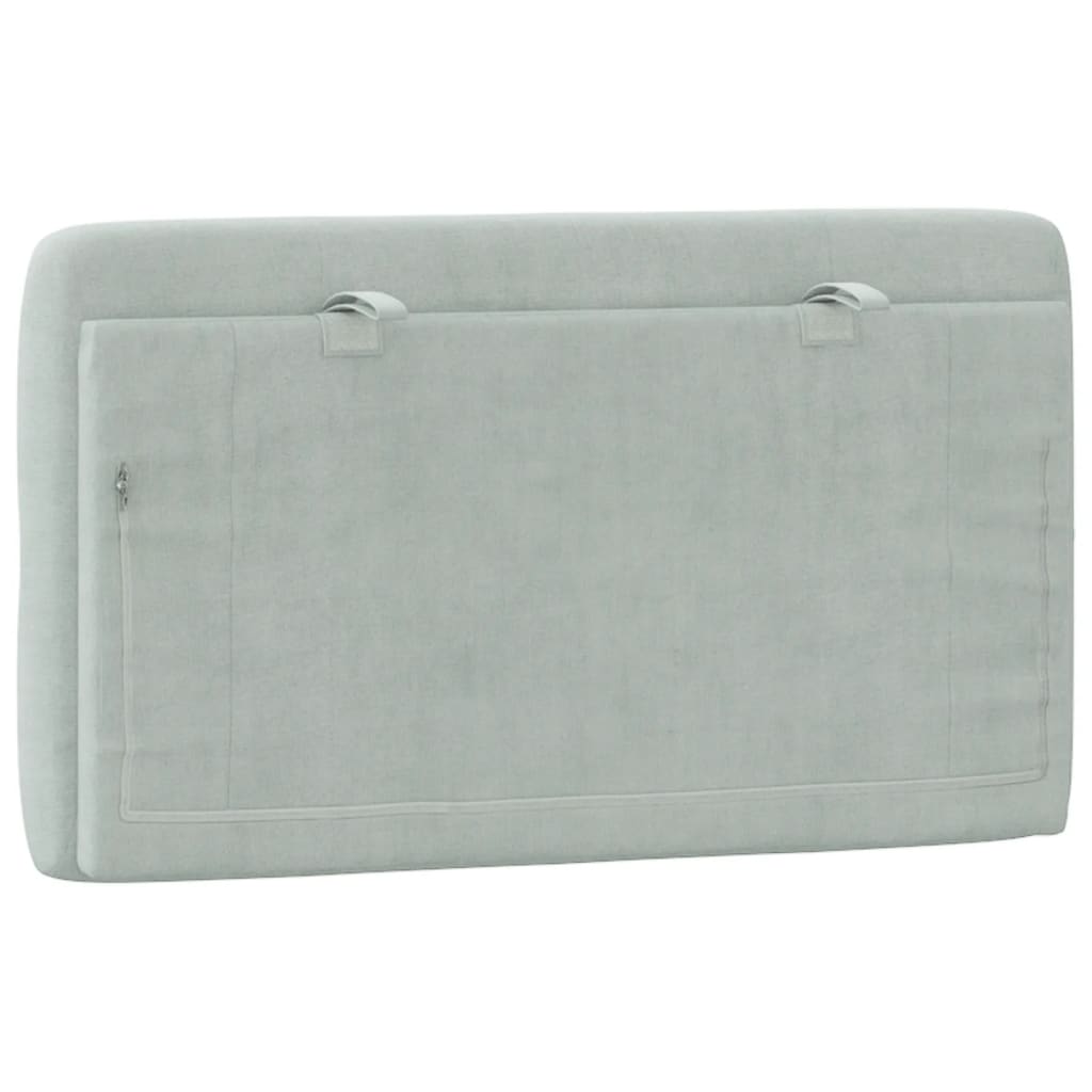 Világosszürke bársony fejtámla párna 80 cm 7