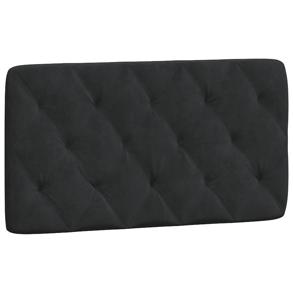 Fekete bársony fejtámla párna 100 cm 2