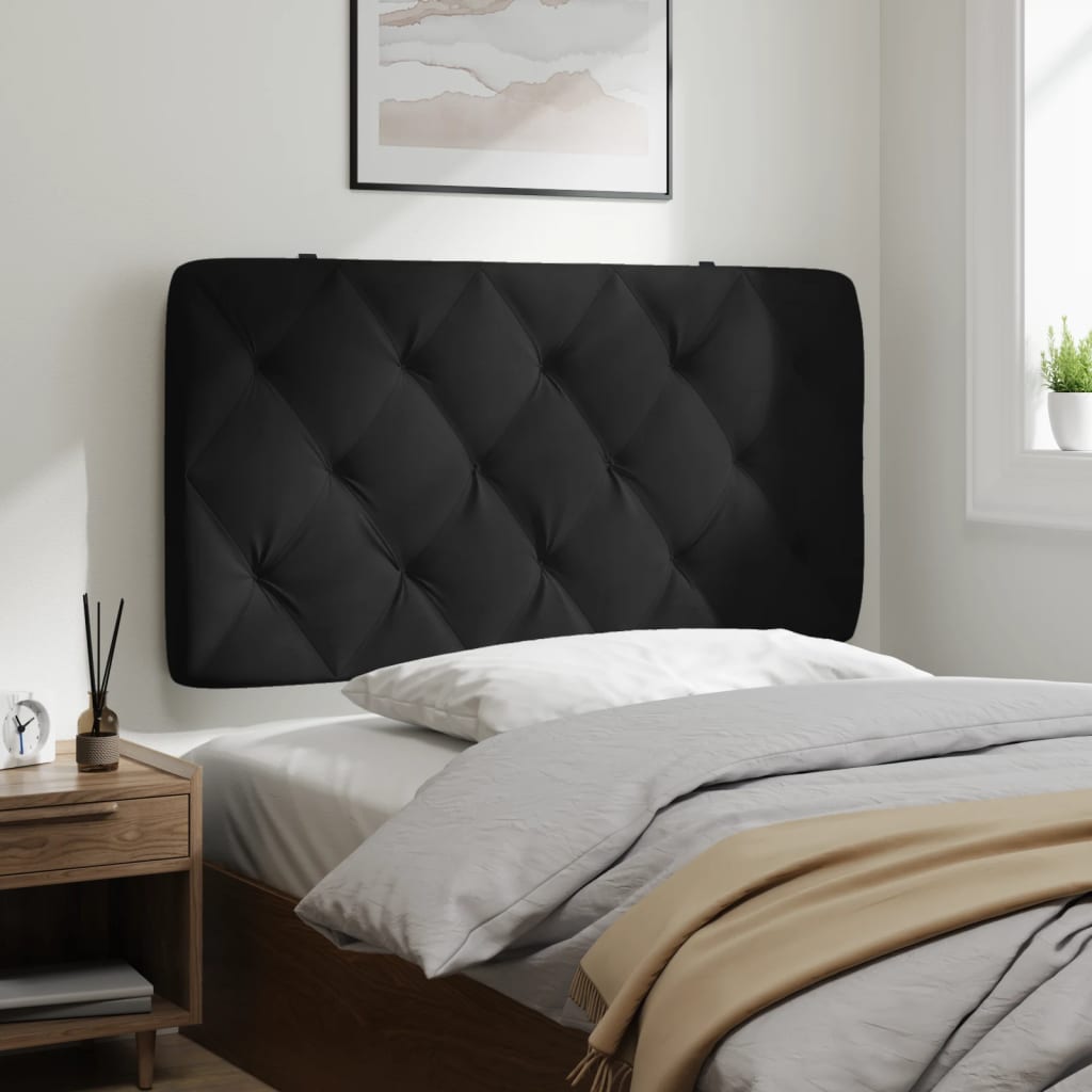 Fekete bársony fejtámla párna 100 cm 4