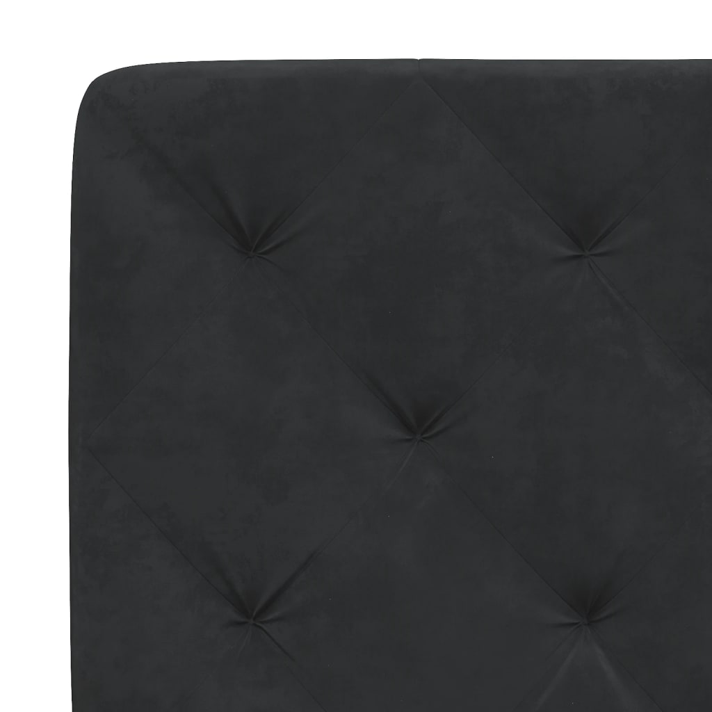 Fekete bársony fejtámla párna 100 cm 8