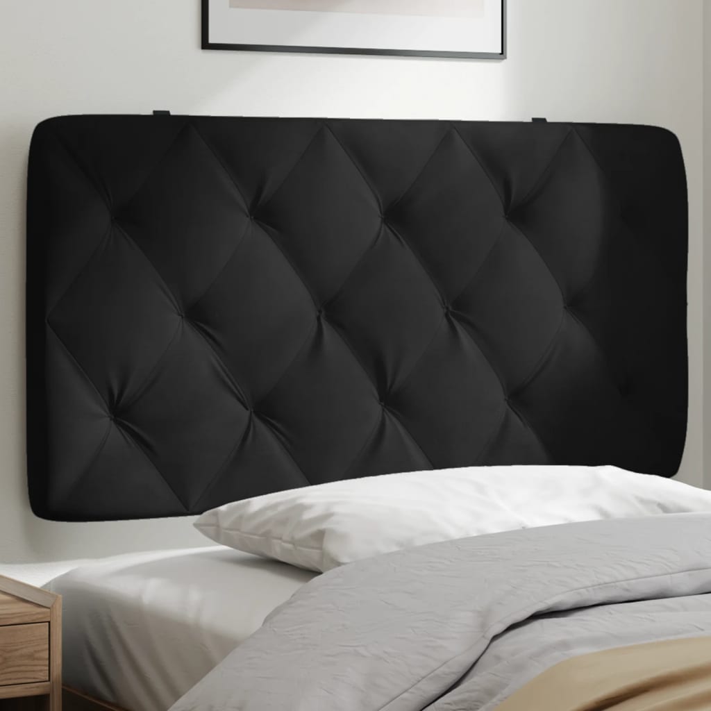 Fekete bársony fejtámla párna 100 cm