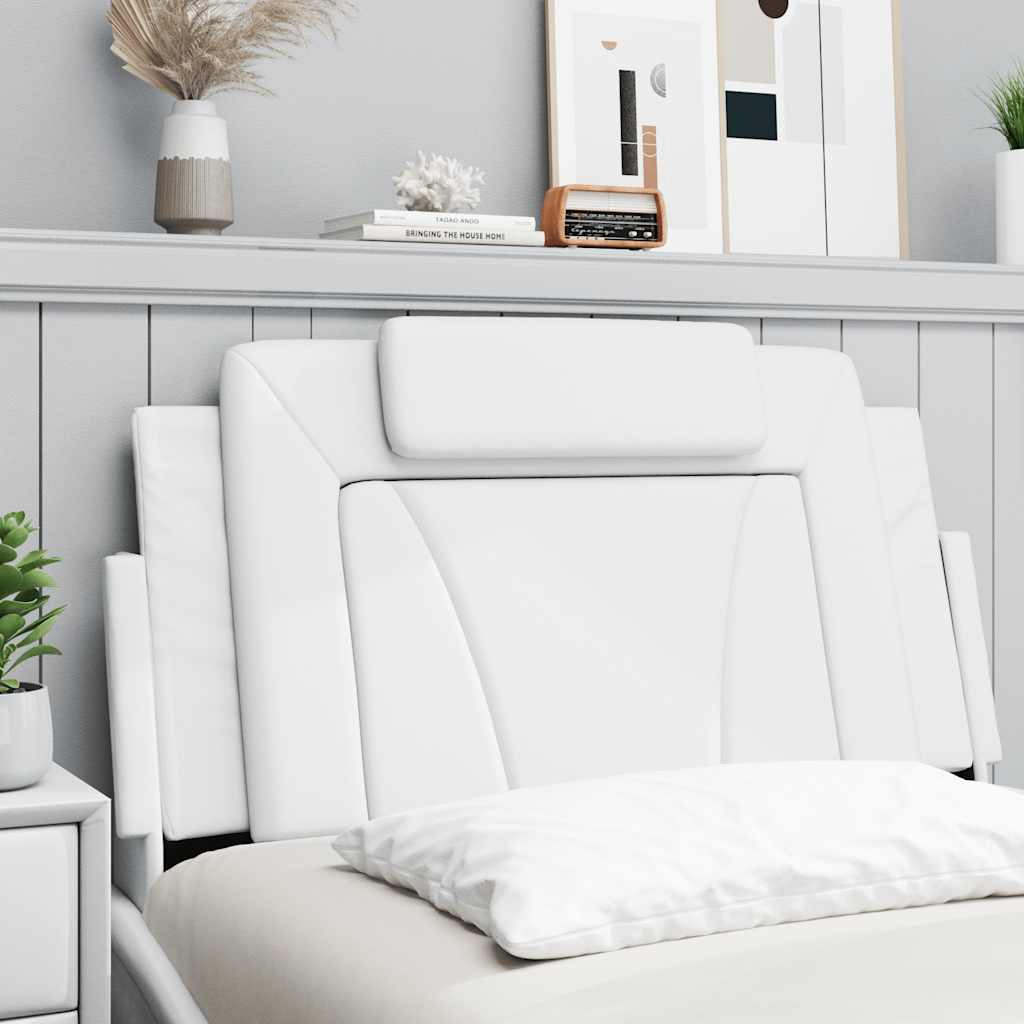 Fehér műbőr fejtámla párna Viana 100 cm 3