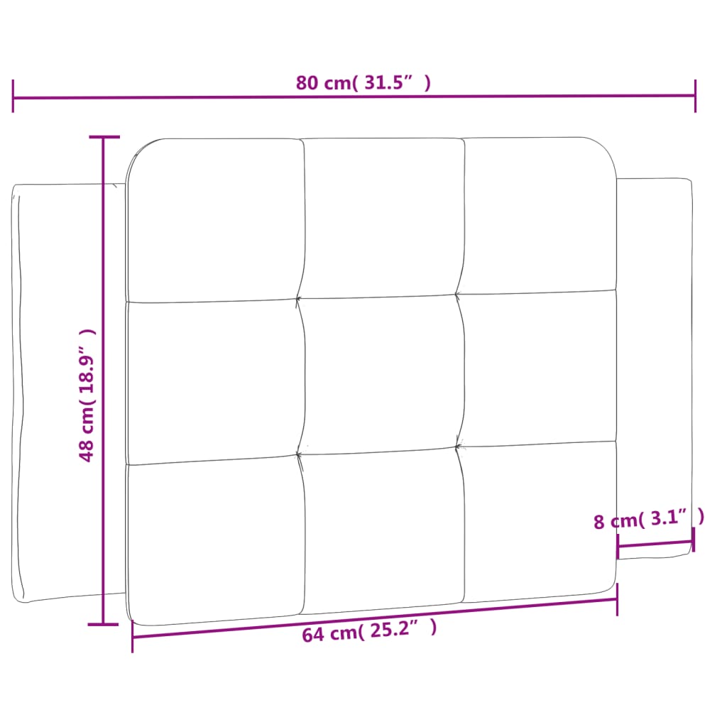 Cappuccino színű műbőr fejtámla párna Zadar 80 cm 9