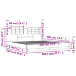 Barna tölgy színű ágykeret fejtámlával és LED-ekkel 200x200 cm 14