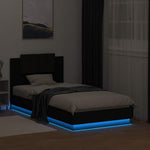 Fekete ágykeret fejtámlával és LED-világítással 75 x 190 cm 4