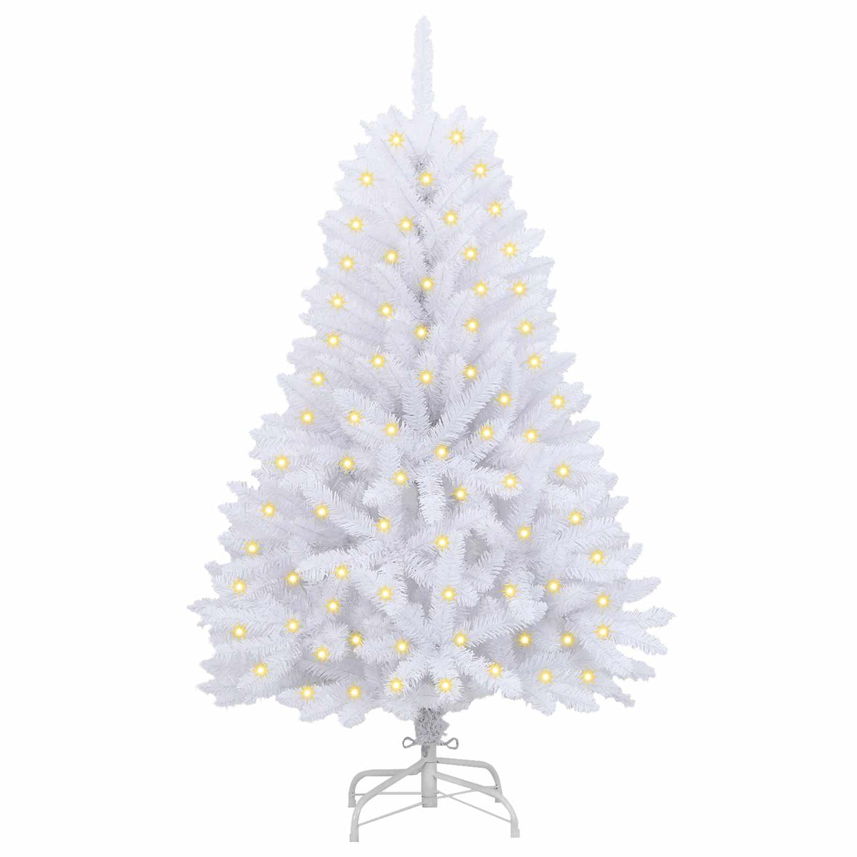 Mű karácsonyfa 150 LED PVC és Acél Fehér 3