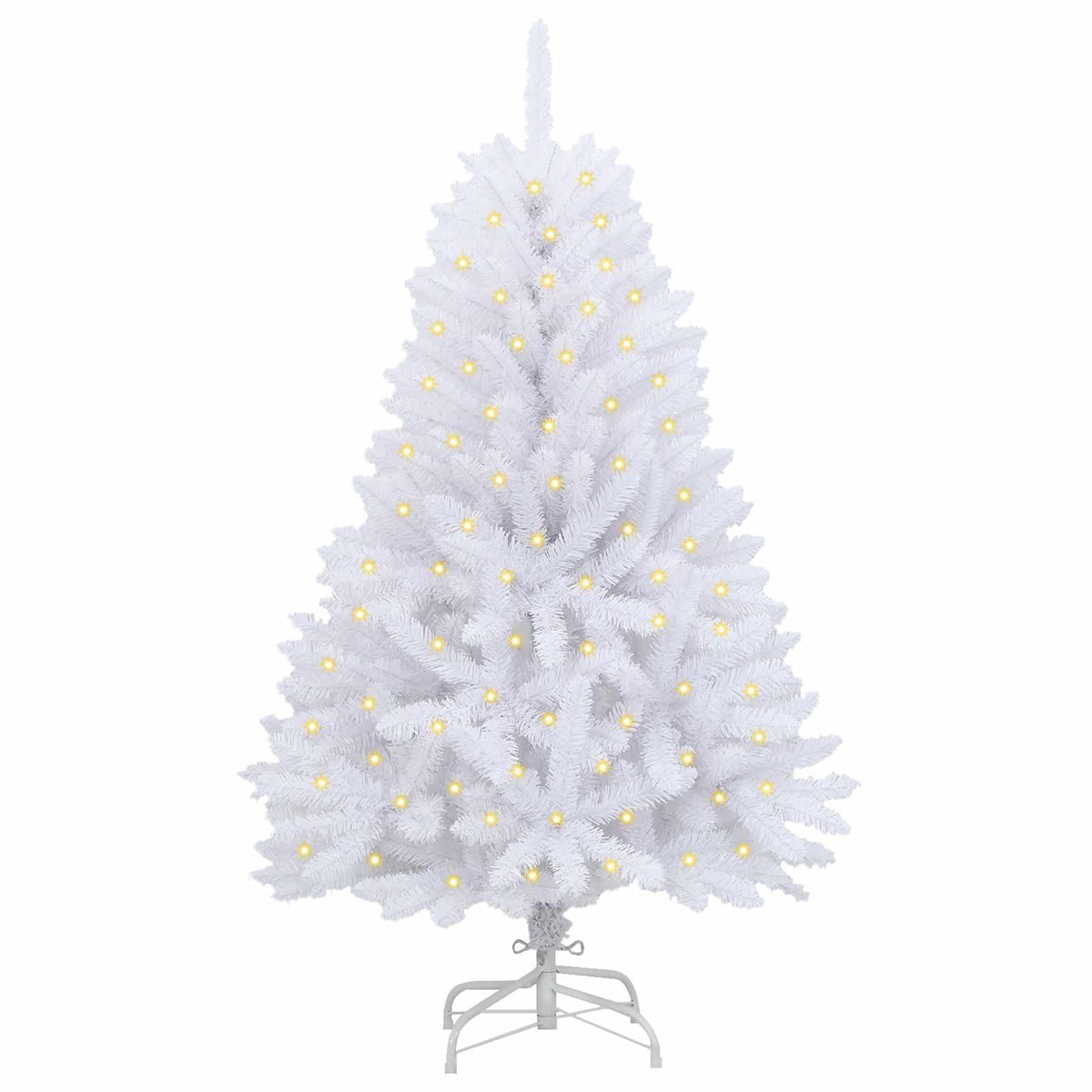 Mű karácsonyfa 150 LED PVC és Acél Fehér 3