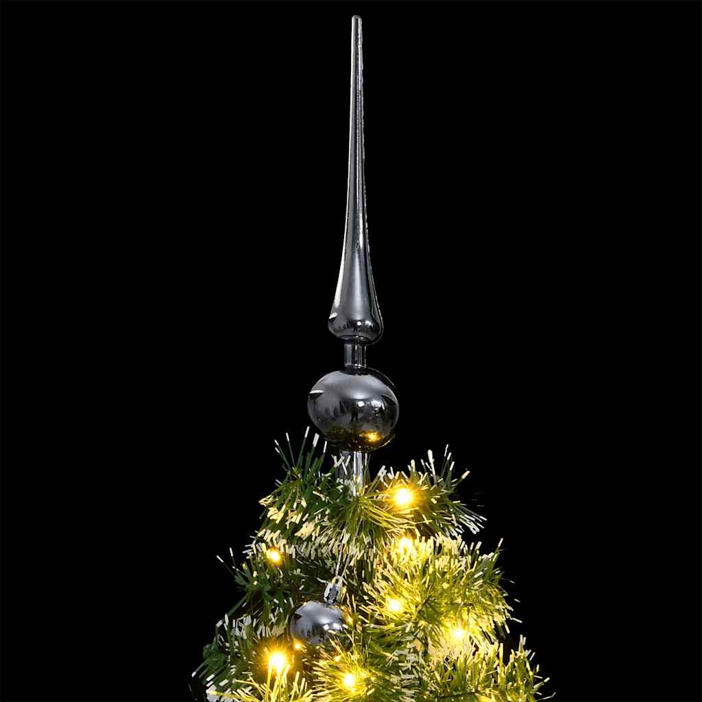 Csuklópántos műkarácsonyfa 150 LED-del és gömbökkel 120 cm 2