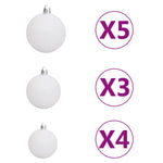 Csuklópántos műkarácsonyfa 150 LED-del és gömbökkel 120 cm 11