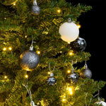 Csuklópántos műkarácsonyfa 150 LED-del és gömbökkel 120 cm 3