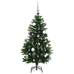 Csuklópántos műkarácsonyfa 150 LED-del és gömbökkel 120 cm 4