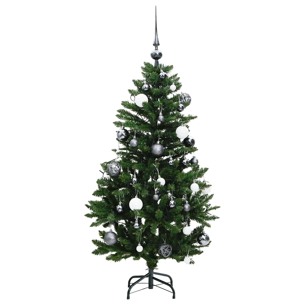 Csuklópántos műkarácsonyfa 150 LED-del és gömbökkel 120 cm 4
