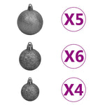 Csuklópántos műkarácsonyfa 150 LED-del és gömbökkel 120 cm 9