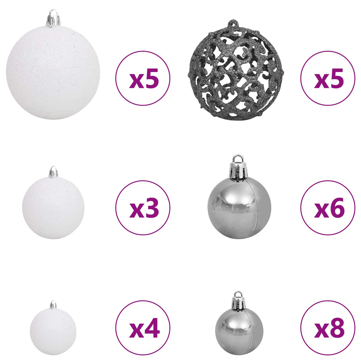 Mű karácsonyfa 150 cm PVC és Acél Fehér 8