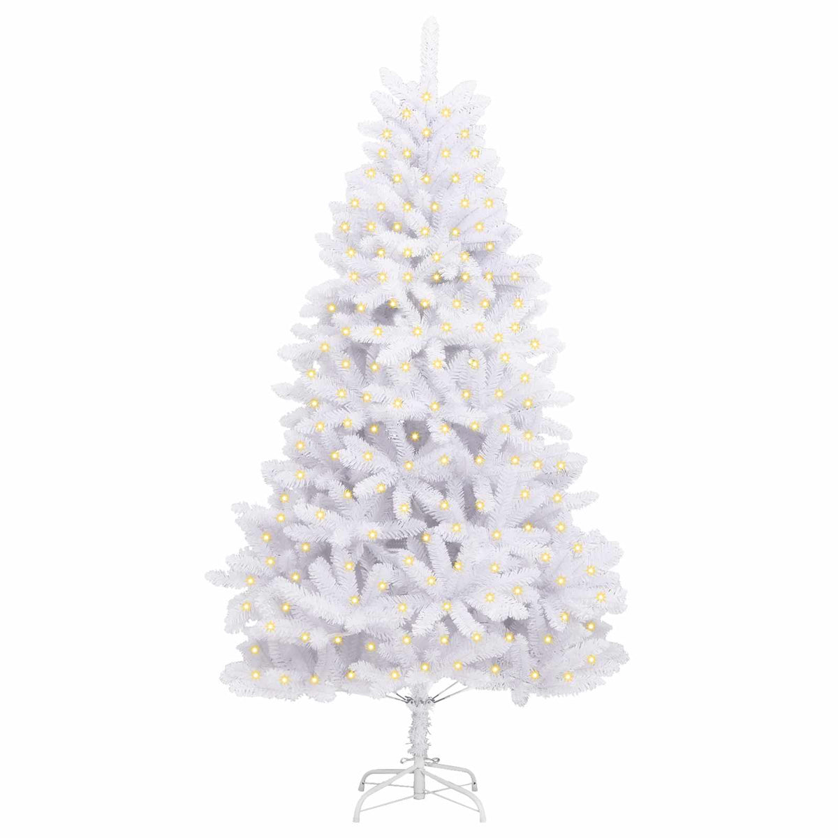 Mű karácsonyfa 300 LED PVC és Acél Fehér 3