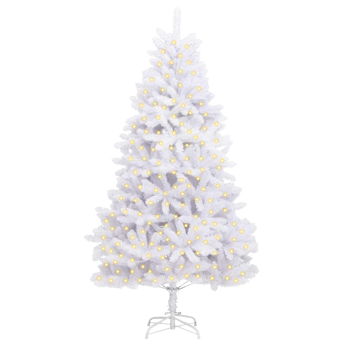 Mű karácsonyfa 300 LED PVC és Acél Fehér 3