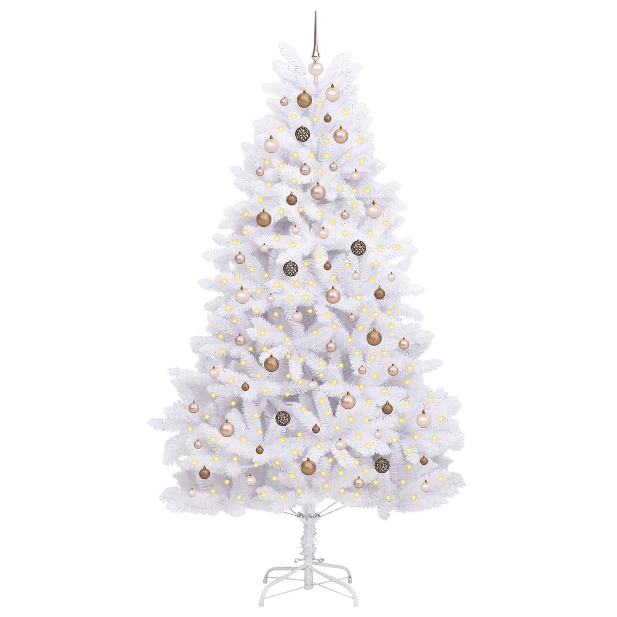 Mű karácsonyfa 240 cm PVC és Acél Fehér 3