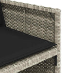 17 részes szürke polyrattan kerti étkezőgarnitúra párnákkal 9