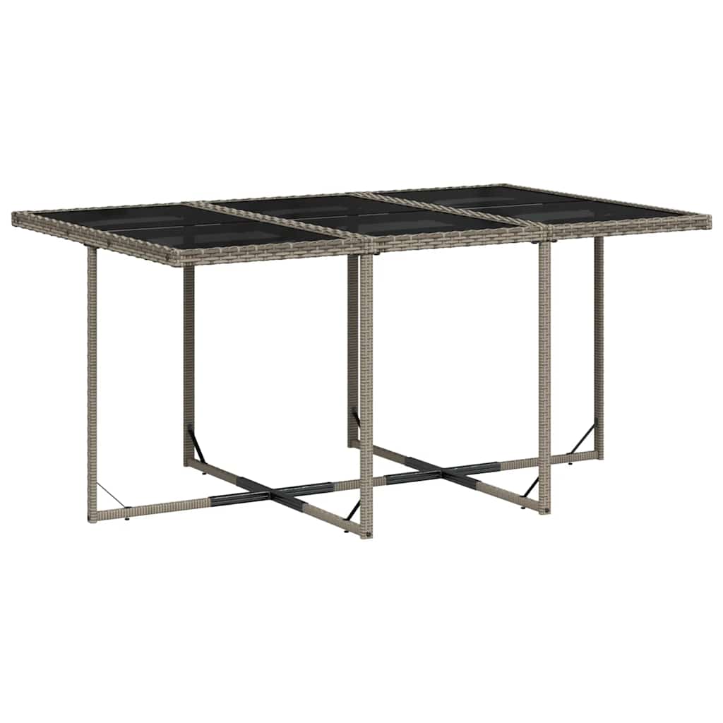 7 részes szürke polyrattan kerti étkezőgarnitúra párnával 3