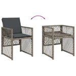 7 részes szürke polyrattan kerti étkezőgarnitúra párnával 6