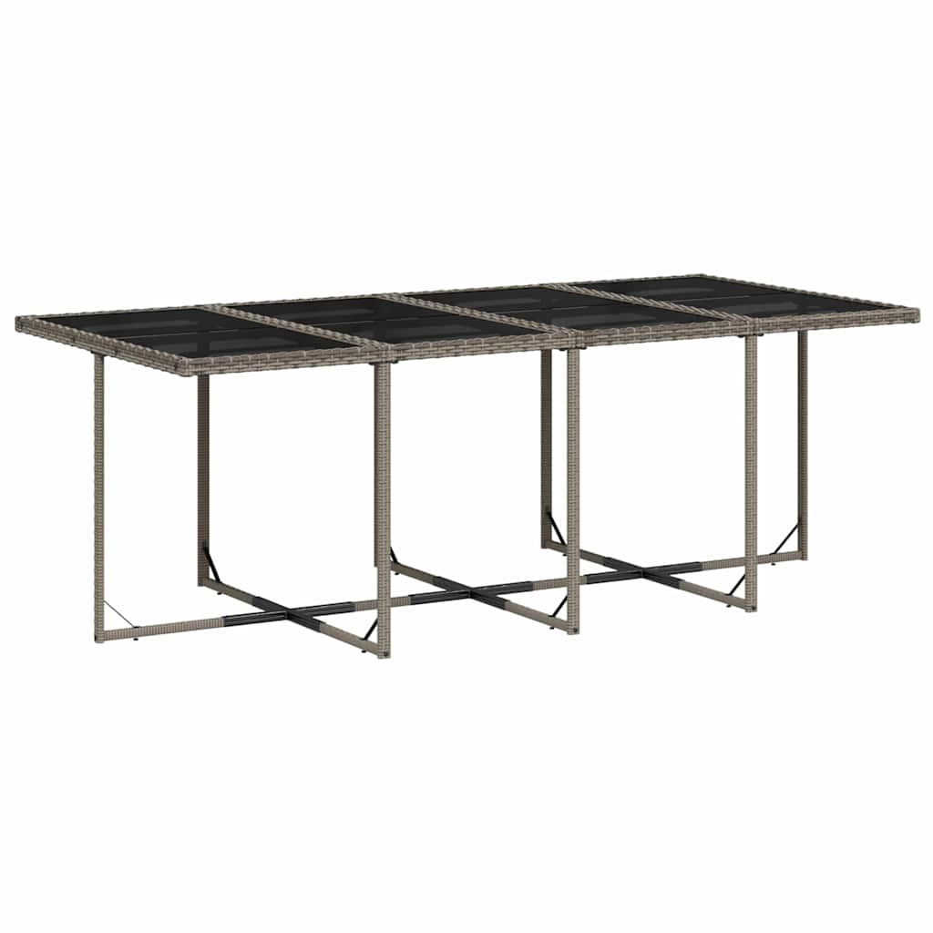 9 részes szürke polyrattan kerti étkezőgarnitúra párnával 3