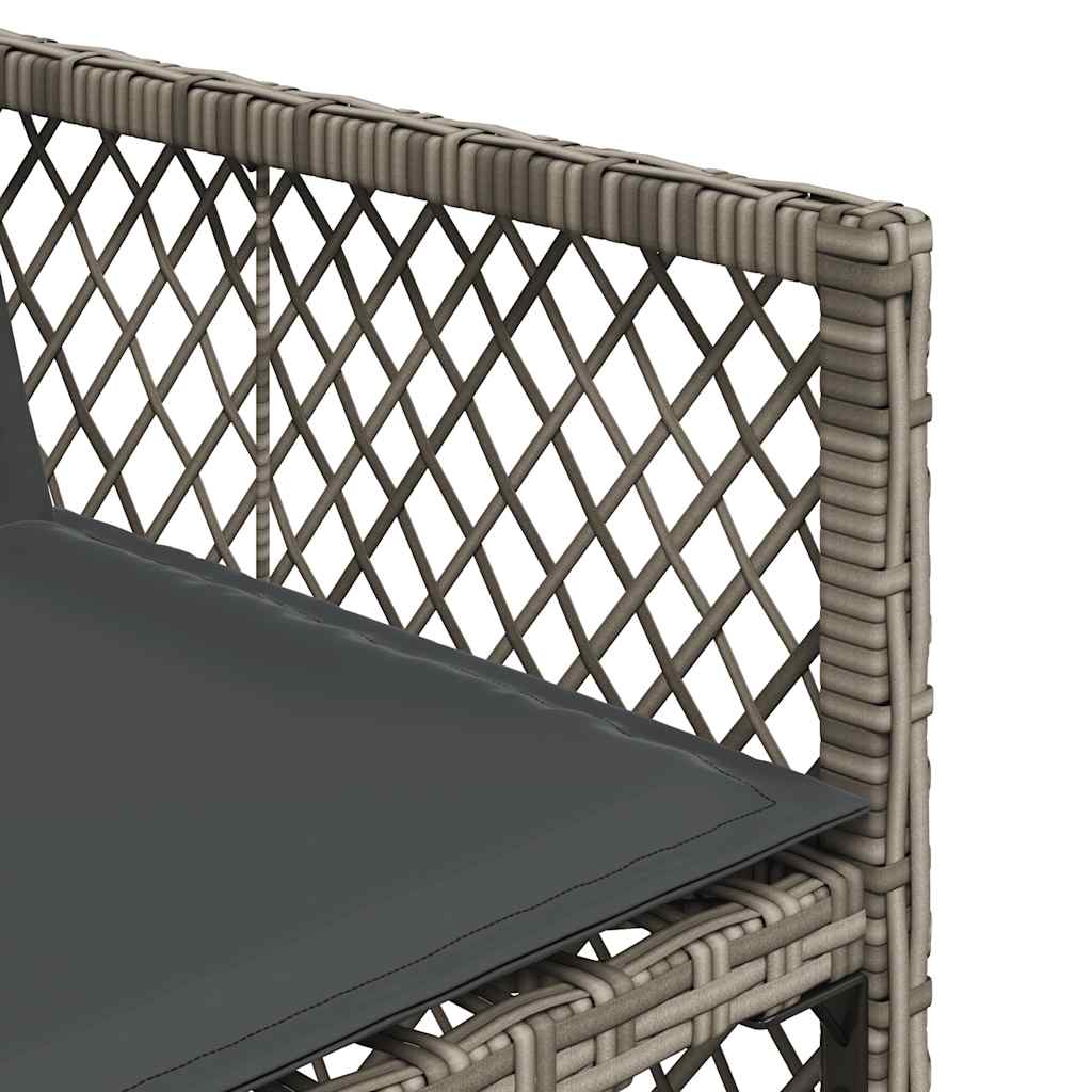 9 részes szürke polyrattan kerti étkezőgarnitúra párnával 8