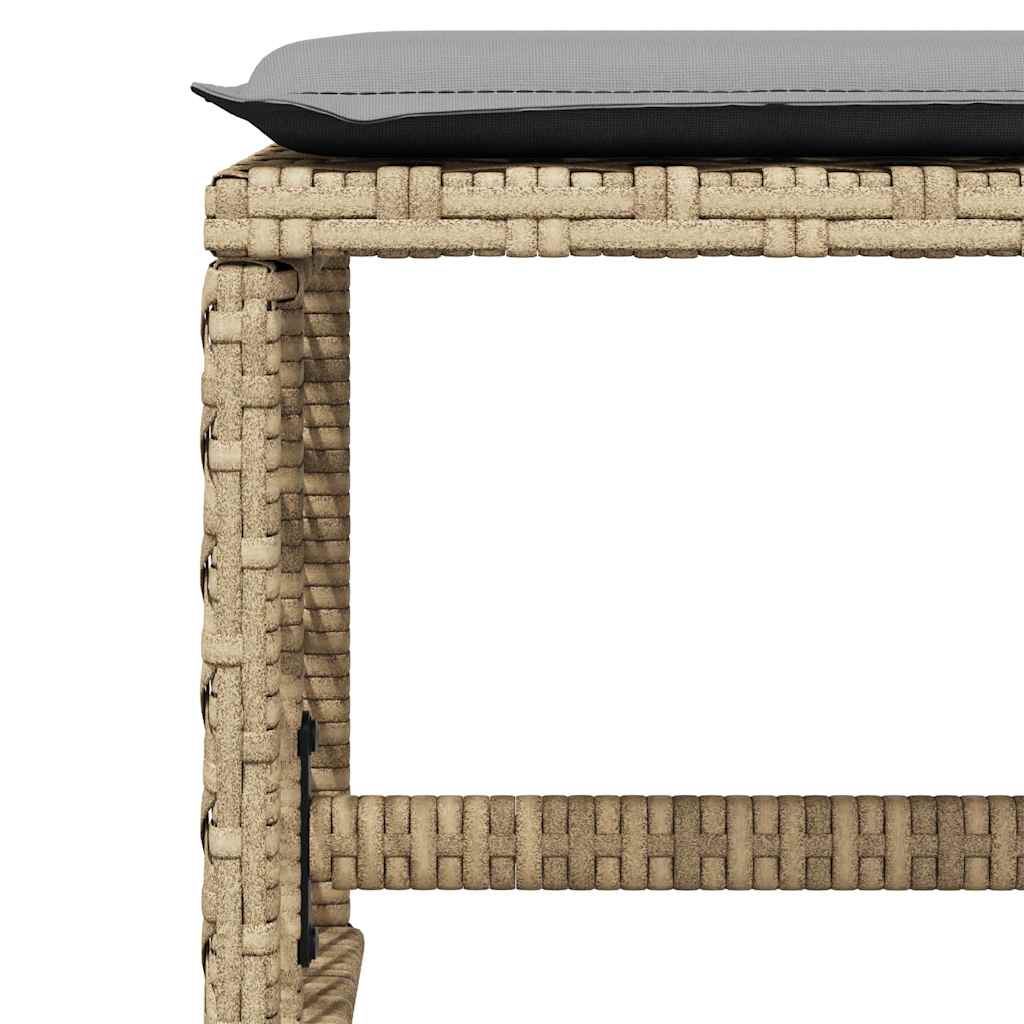 9 részes bézs polyrattan kerti étkezőgarnitúra párnákkal 10