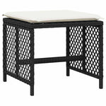 15 részes fekete polyrattan kerti étkezőgarnitúra párnákkal 5