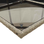 17 részes szürke polyrattan kerti étkezőgarnitúra párnával 6