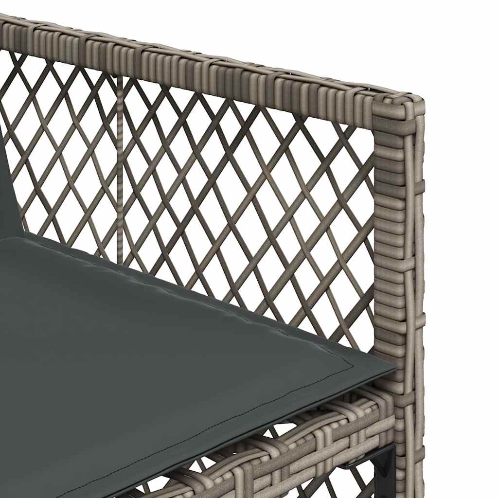 17 részes szürke polyrattan kerti étkezőgarnitúra párnával 7