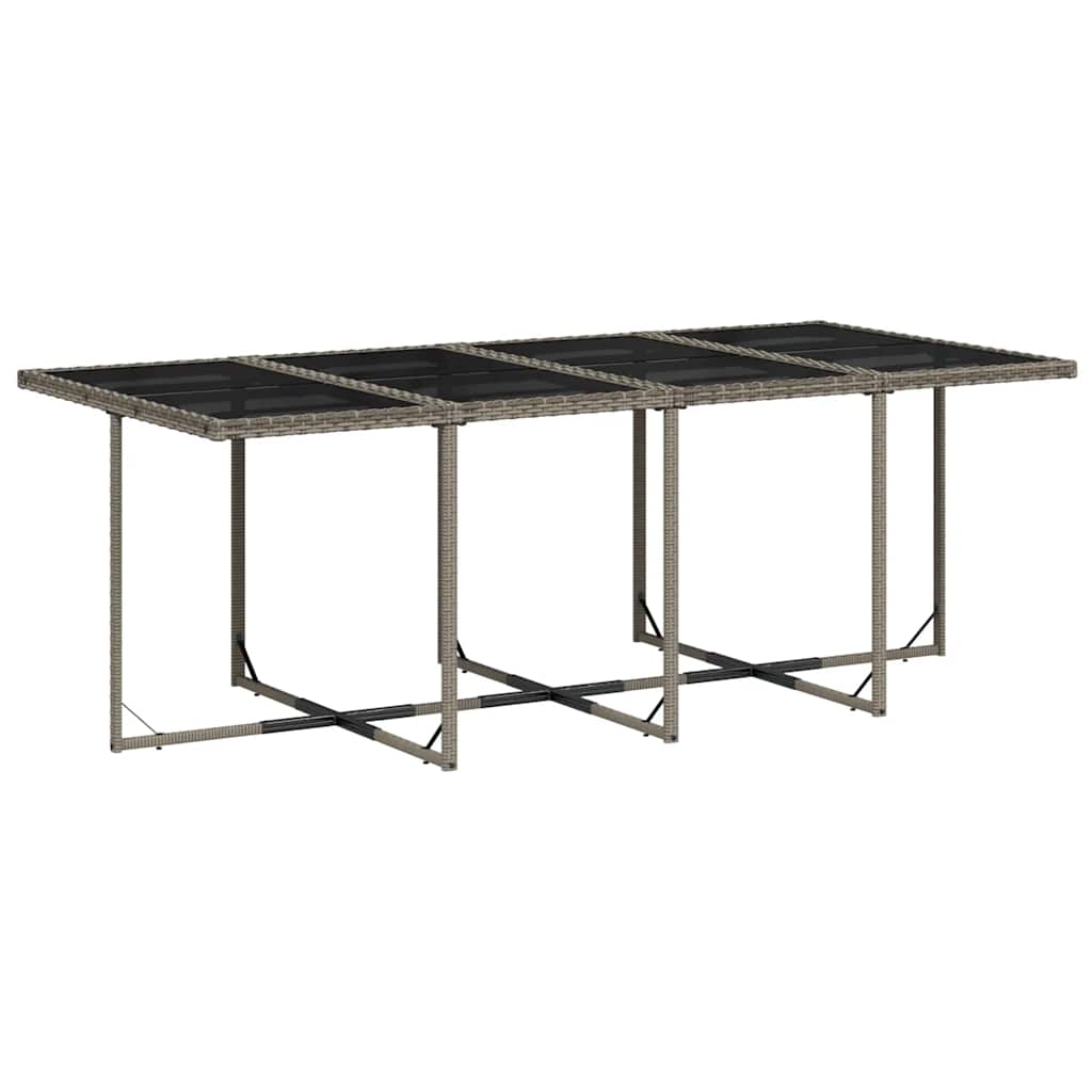 9 részes szürke polyrattan kerti étkezőgarnitúra párnával 4