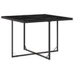 9 részes fekete polyrattan kerti étkezőgarnitúra párnákkal 4