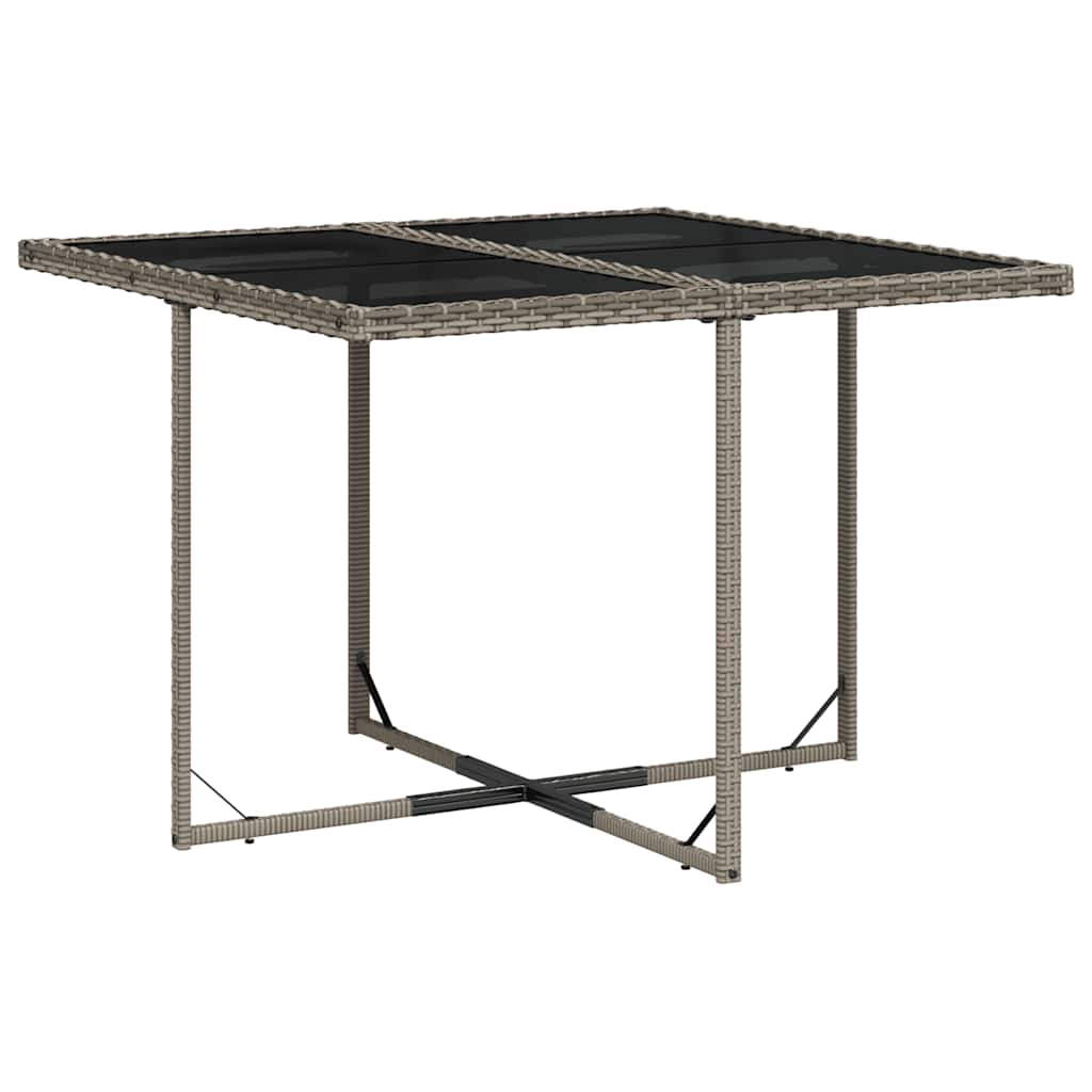 9 részes szürke polyrattan kerti étkezőgarnitúra párnával 3