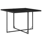 5 részes fekete polyrattan kerti étkezőgarnitúra párnákkal 4