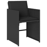 5 részes fekete polyrattan kerti étkezőgarnitúra párnákkal 5
