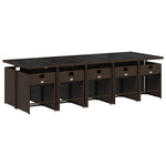 11 részes barna polyrattan kerti ülőgarnitúra párnákkal 3