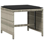 9részes világosszürke polyrattan kerti étkezőgarnitúra párnával 6