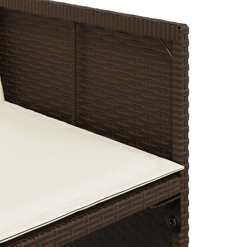 17 részes barna polyrattan kerti ülőgarnitúra párnákkal 9