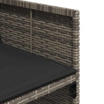 11 részes szürke polyrattan kerti ülőgarnitúra párnákkal 7
