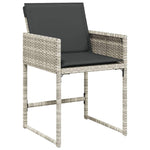 9részes világosszürke polyrattan kerti étkezőgarnitúra párnával 5