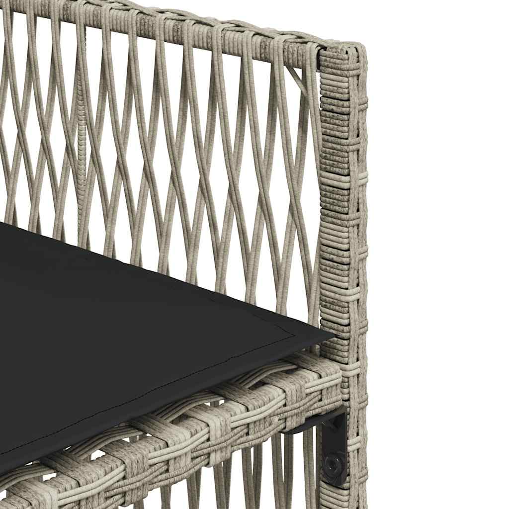 9részes világosszürke polyrattan kerti étkezőgarnitúra párnával 7