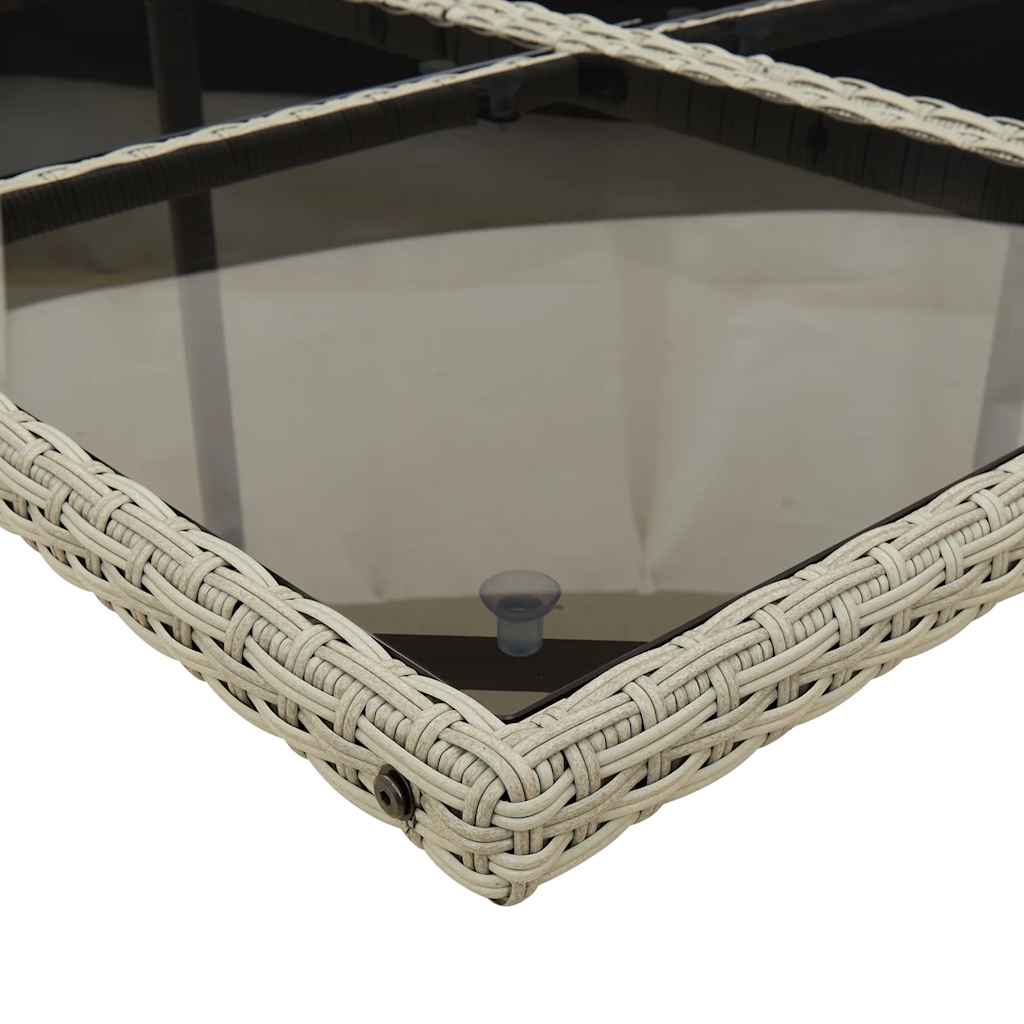 9részes világosszürke polyrattan kerti étkezőgarnitúra párnával 8
