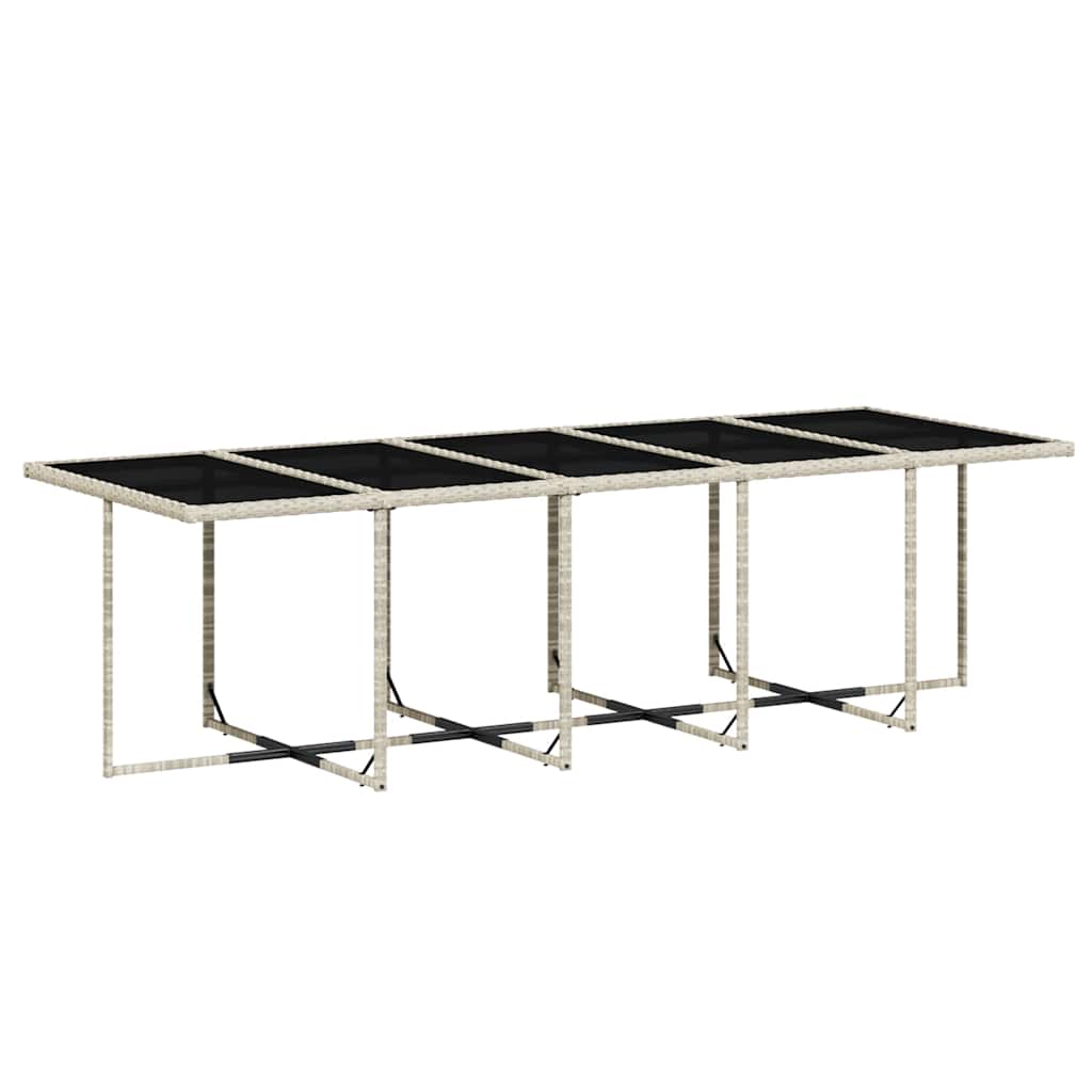 11 részes világosszürke polyrattan kerti ülőgarnitúra párnákkal 4