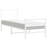 Fehér fém ágykeret fej- és lábtámlával 80 x 200 cm 2