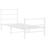 Fehér fém ágykeret fej- és lábtámlával 80 x 200 cm 3