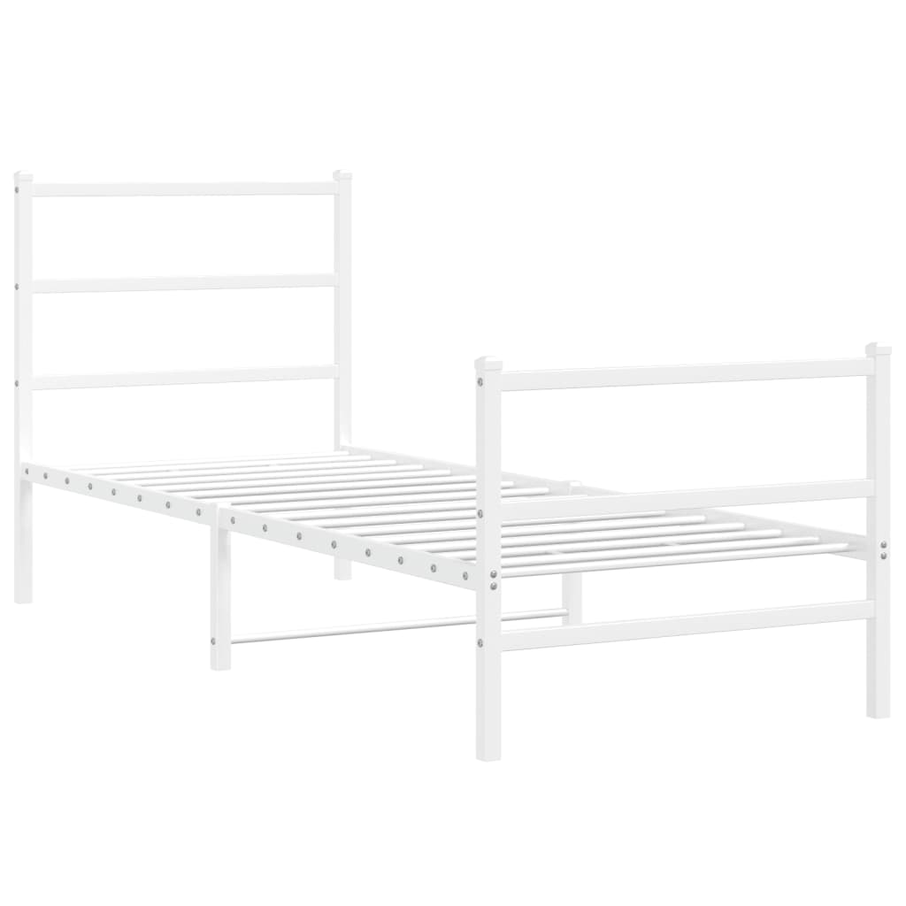 Fehér fém ágykeret fej- és lábtámlával 80 x 200 cm 3