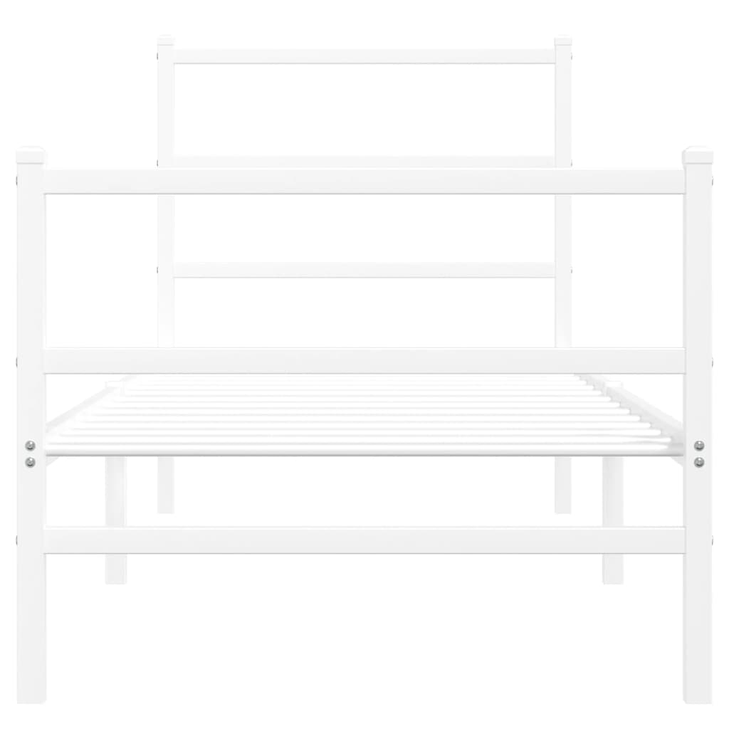 Fehér fém ágykeret fej- és lábtámlával 80 x 200 cm 5