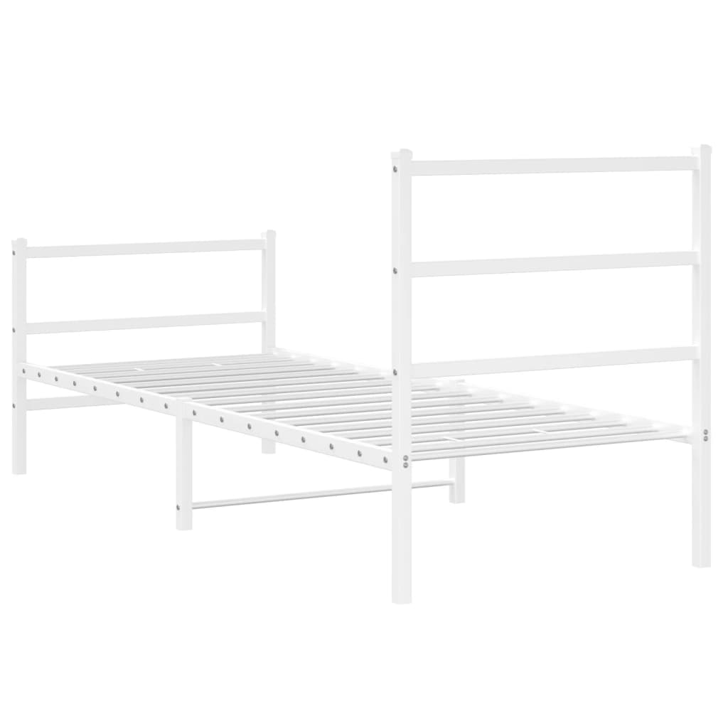 Fehér fém ágykeret fej- és lábtámlával 80 x 200 cm 7