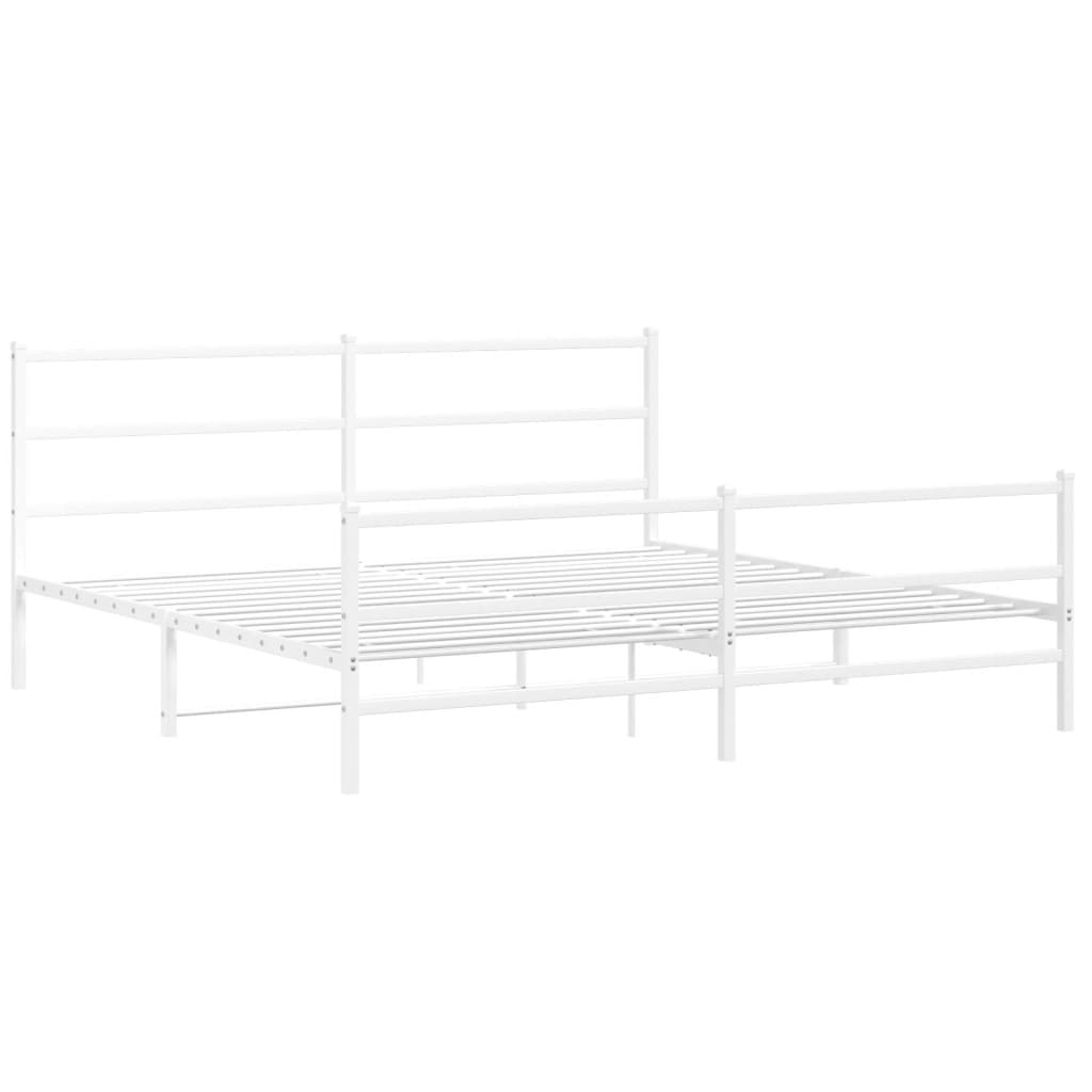 Fehér fém ágykeret fej- és lábtámlával 183 x 213 cm 3